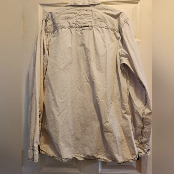 Buffalo Men's Casual Light Gray Button-Up Shirt, Size L - Picture 6 of 9